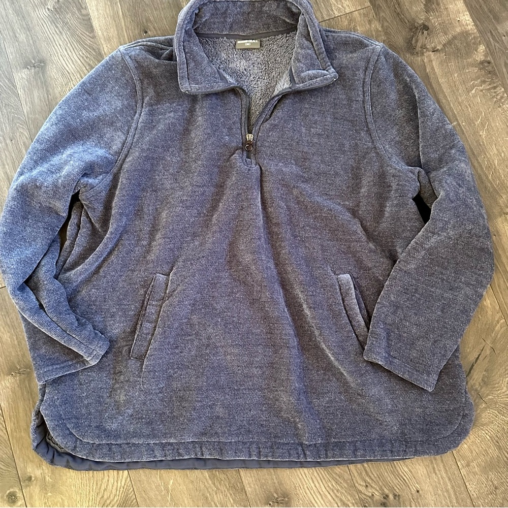 32 Degrees Plush Half-Zip Sweater - Blue